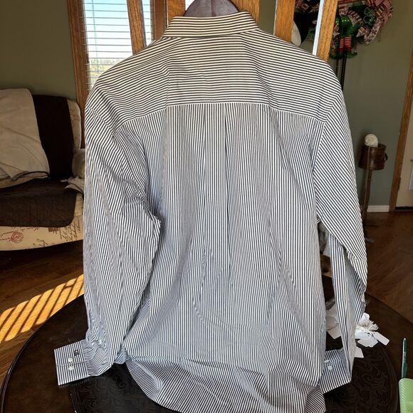 Cutter And Buck Button Down Shirt Men’s XL STRIPED BLACK/White Y2K NEW - Picture 5 of 5